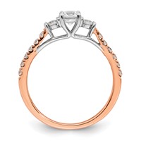 10K Rose Gold 0.75 Carat Lab Grown Diamond VS SI+ G+ Complete Petite Engagement Ring view 2