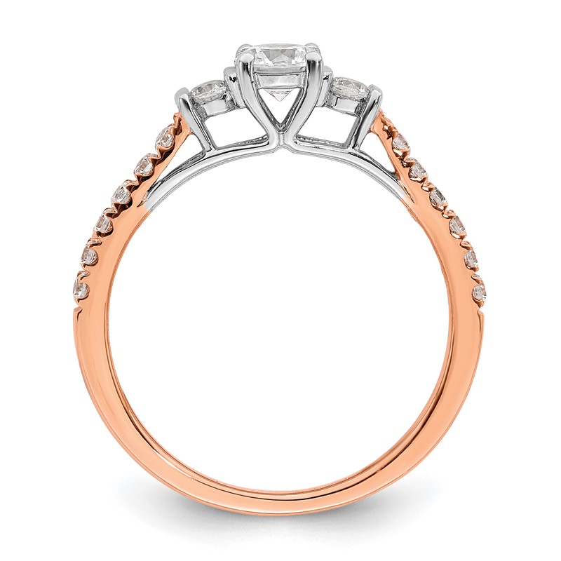 14k Rose Gold 3/4 carat Lab Grown Diamond VS/SI+ G+ Complete Petite Engagement Ring