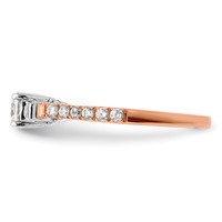 10K Rose Gold 0.75 Carat Lab Grown Diamond VS SI+ G+ Complete Petite Engagement Ring view 3