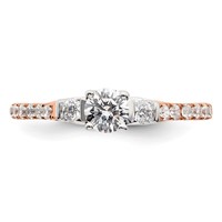 10K Rose Gold 0.75 Carat Lab Grown Diamond VS SI+ G+ Complete Petite Engagement Ring view 4