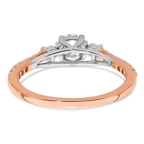 14k Rose Gold 3/4 carat Lab Grown Diamond VS/SI+ G+ Complete Petite Engagement Ring