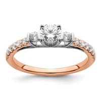 10K Rose Gold 0.75 Carat Lab Grown Diamond VS SI+ G+ Complete Petite Engagement Ring view 1