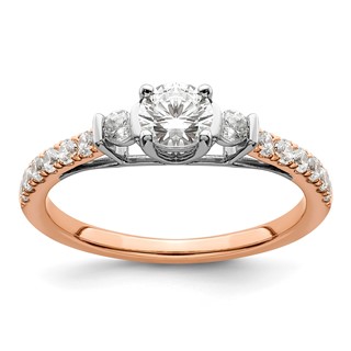 10k Rose Gold 3/4 carat Lab Grown Diamond VS/SI+ G+ Complete Petite Engagement Ring