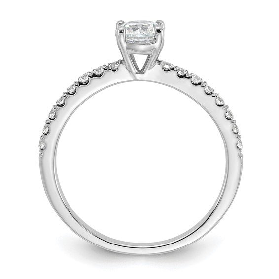 14k White Gold Semi-mount Diamond Round Center Engagement Ring