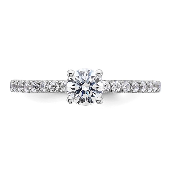 14k White Gold Semi-mount Diamond Round Center Engagement Ring