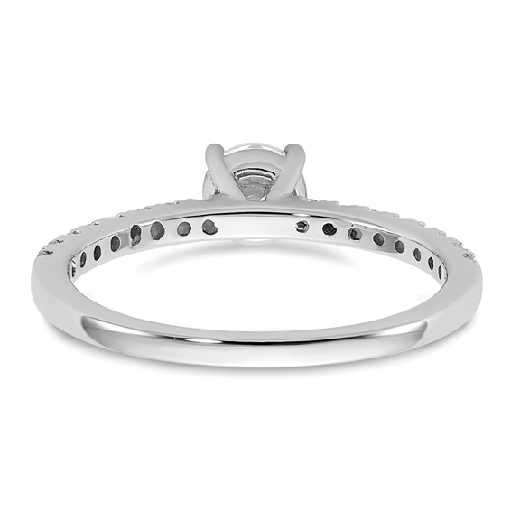 14k White Gold Semi-mount Diamond Round Center Engagement Ring