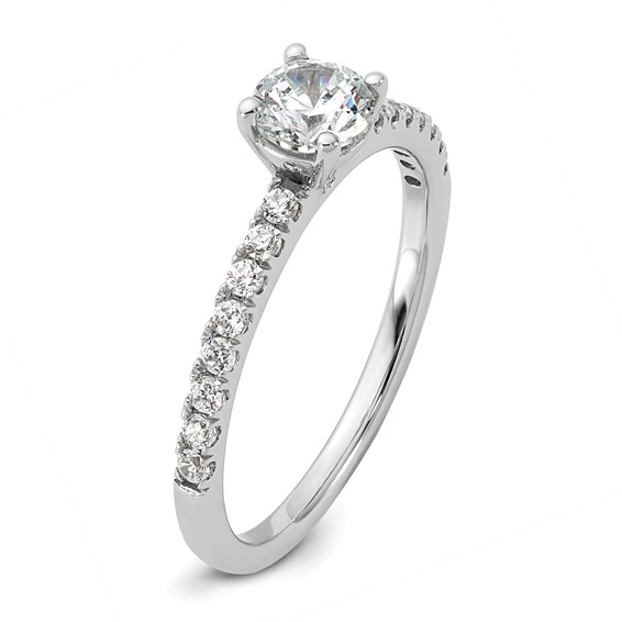 14k White Gold Semi-mount Diamond Round Center Engagement Ring