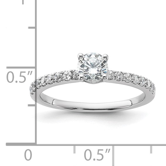 14k White Gold Semi-mount Diamond Round Center Engagement Ring