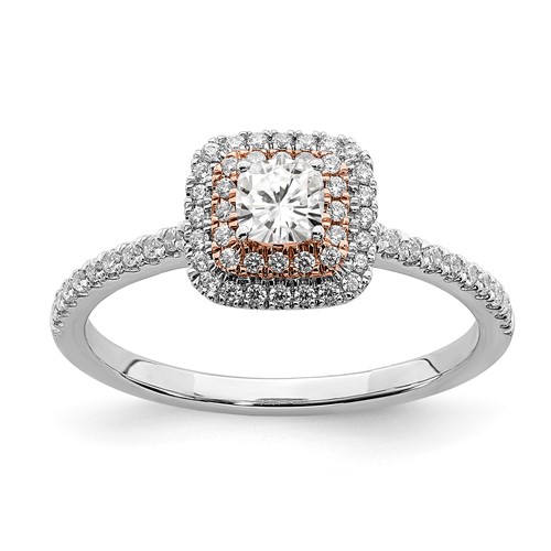 WG & RG Sterling Silver CZ Semi-mount Engagement Ring