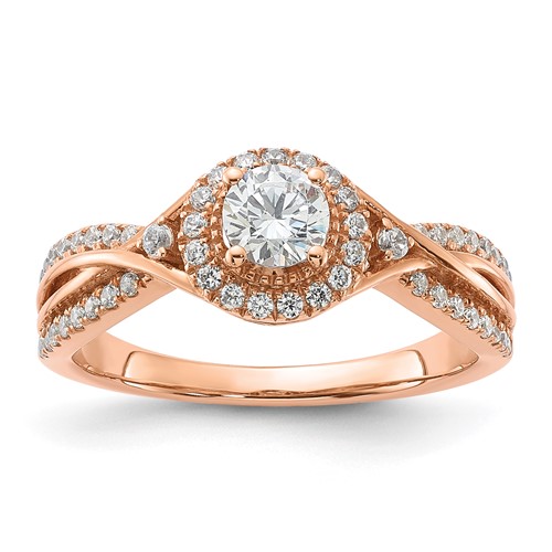 RG Sterling Silver CZ Semi-mount Engagement Ring