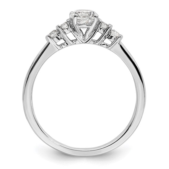 10k White Gold 1/2 carat Lab Grown Diamond VS/SI+ G+ Complete Petite Engagement Ring