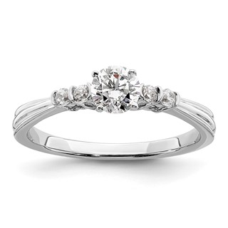 10k White Gold 1/2 carat Lab Grown Diamond VS/SI+ G+ Complete Petite Engagement Ring