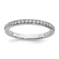 14K White Gold 0.20 Carat Lab Grown Diamond VS SI+ G+ Complete Wedding Band view 1