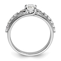 10K White Gold 0.75 Carat Lab Grown Diamond VS SI+ G+ Complete Petite Engagement Ring view 2