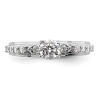 10K White Gold 0.75 Carat Lab Grown Diamond VS SI+ G+ Complete Petite Engagement Ring view 4