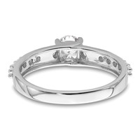 10K White Gold 0.75 Carat Lab Grown Diamond VS SI+ G+ Complete Petite Engagement Ring view 5