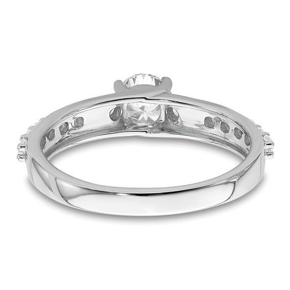 10k White Gold 3/4 carat Lab Grown Diamond VS/SI+ G+ Complete Petite Engagement Ring