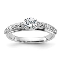 10K White Gold 0.75 Carat Lab Grown Diamond VS SI+ G+ Complete Petite Engagement Ring view 1