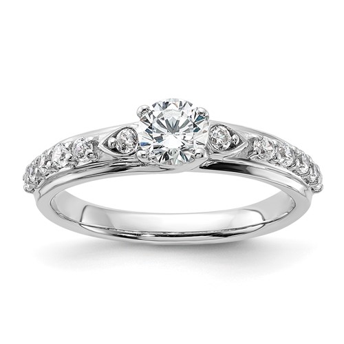 10K White Gold 0.75 Carat Lab Grown Diamond VS SI+ G+ Complete Petite Engagement Ring