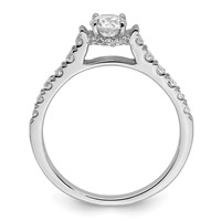 14K White Gold 0.88 Carat Lab Grown Diamond VS SI+ G+ Complete Petite Engagement Ring view 2