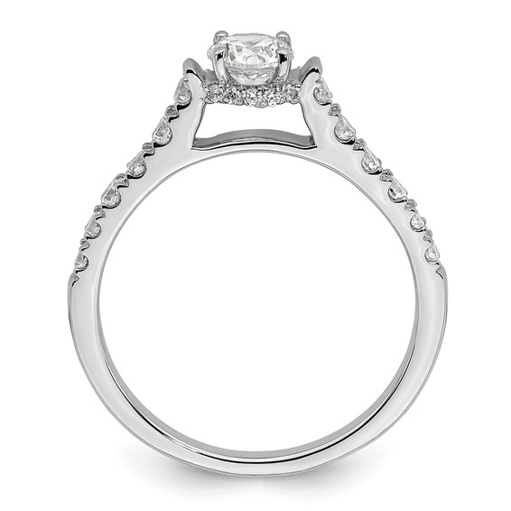 14k White Gold 7/8 carat Lab Grown Diamond VS/SI+ G+ Complete Petite Engagement Ring