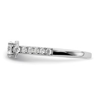 14K White Gold 0.88 Carat Lab Grown Diamond VS SI+ G+ Complete Petite Engagement Ring view 3