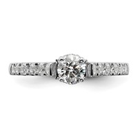 14K White Gold 0.88 Carat Lab Grown Diamond VS SI+ G+ Complete Petite Engagement Ring view 4