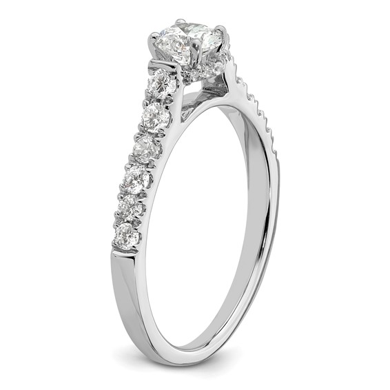 14k White Gold 7/8 carat Lab Grown Diamond VS/SI+ G+ Complete Petite Engagement Ring
