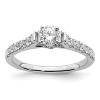 14K White Gold 0.88 Carat Lab Grown Diamond VS SI+ G+ Complete Petite Engagement Ring view 1