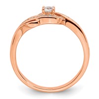 14K Rose Gold 0.20 Carat Lab Grown Diamond VS SI+ G+ Complete Petite Engagement Ring view 2