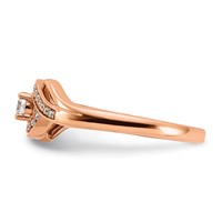 14K Rose Gold 0.20 Carat Lab Grown Diamond VS SI+ G+ Complete Petite Engagement Ring view 3