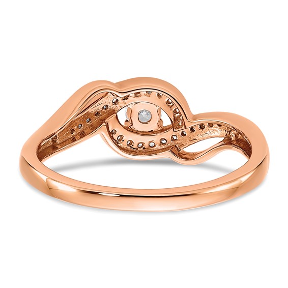 14k Rose Gold 1/5 carat Lab Grown Diamond VS/SI+ G+ Complete Petite Engagement Ring