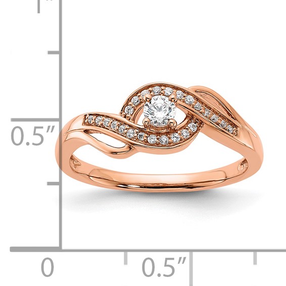 14k Rose Gold 1/5 carat Lab Grown Diamond VS/SI+ G+ Complete Petite Engagement Ring