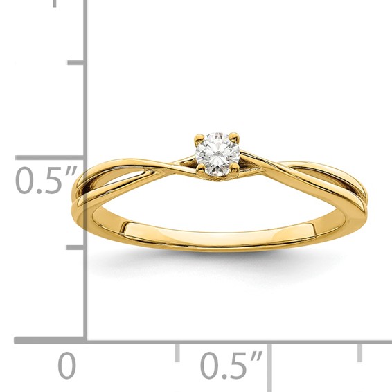 First Promise 14k Criss-Cross 1/8 carat Round Diamond Complete Promise/Engagement Ring