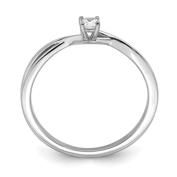 14k White Diamond Promise Ring