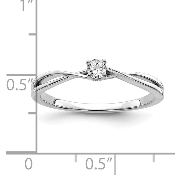 14k White Diamond Promise Ring