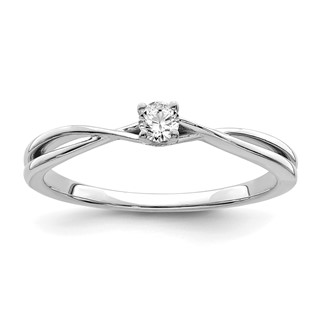 14k White Diamond Promise Ring