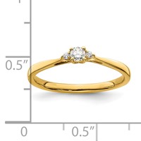 First Promise 14K Yellow Gold 0.12 Carat Lab Grown Diamond VS SI+ G+ Complete Petite Engagement Ring view 4