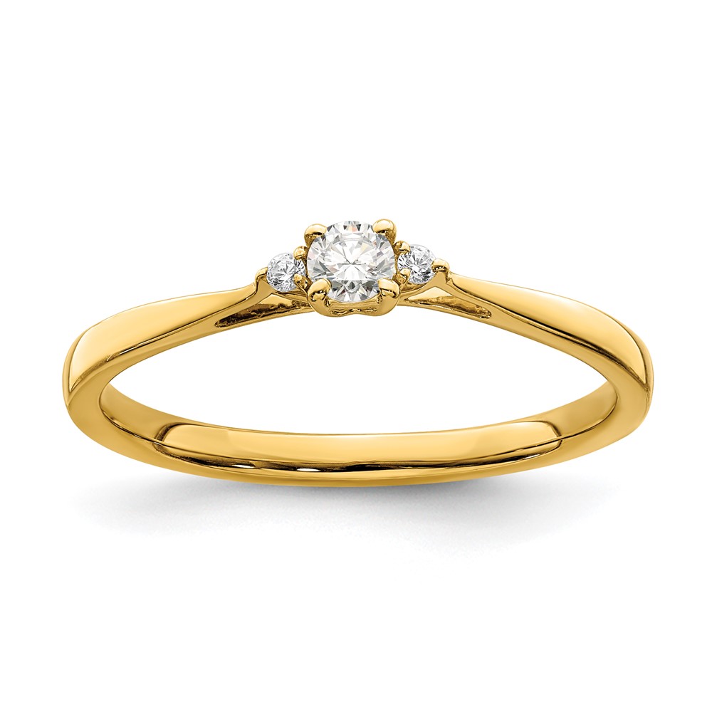 First Promise 14K Yellow Gold 0.12 Carat Lab Grown Diamond VS SI+ G+ Complete Petite Engagement Ring