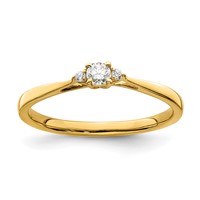 First Promise 14K Yellow Gold 0.12 Carat Lab Grown Diamond VS SI+ G+ Complete Petite Engagement Ring view 1