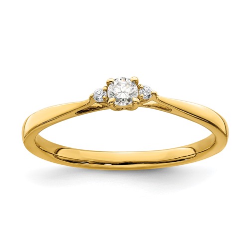 First Promise 14K Yellow Gold 0.12 Carat Lab Grown Diamond VS SI+ G+ Complete Petite Engagement Ring