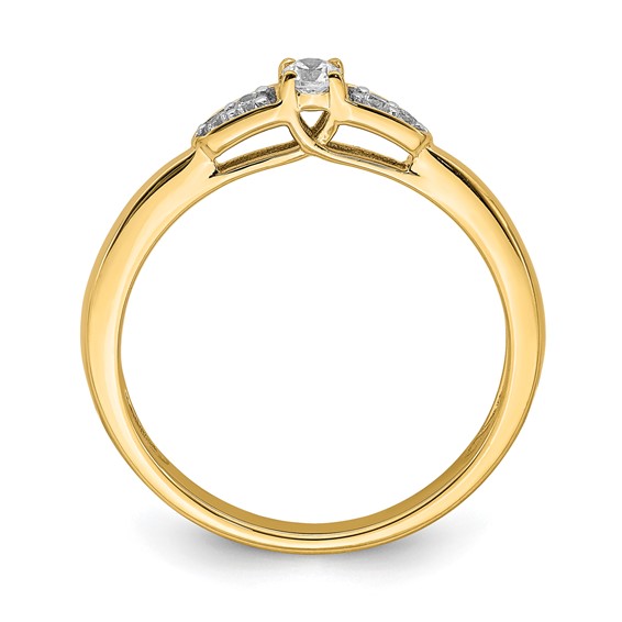 First Promise 14k 1/8 carat Round Diamond Complete Promise/Engagement Ring