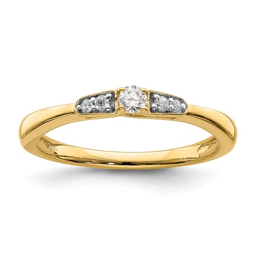 14K Yellow Gold 0.12 Carat Lab Grown Diamond VS SI+ G+ Complete Petite Engagement Ring