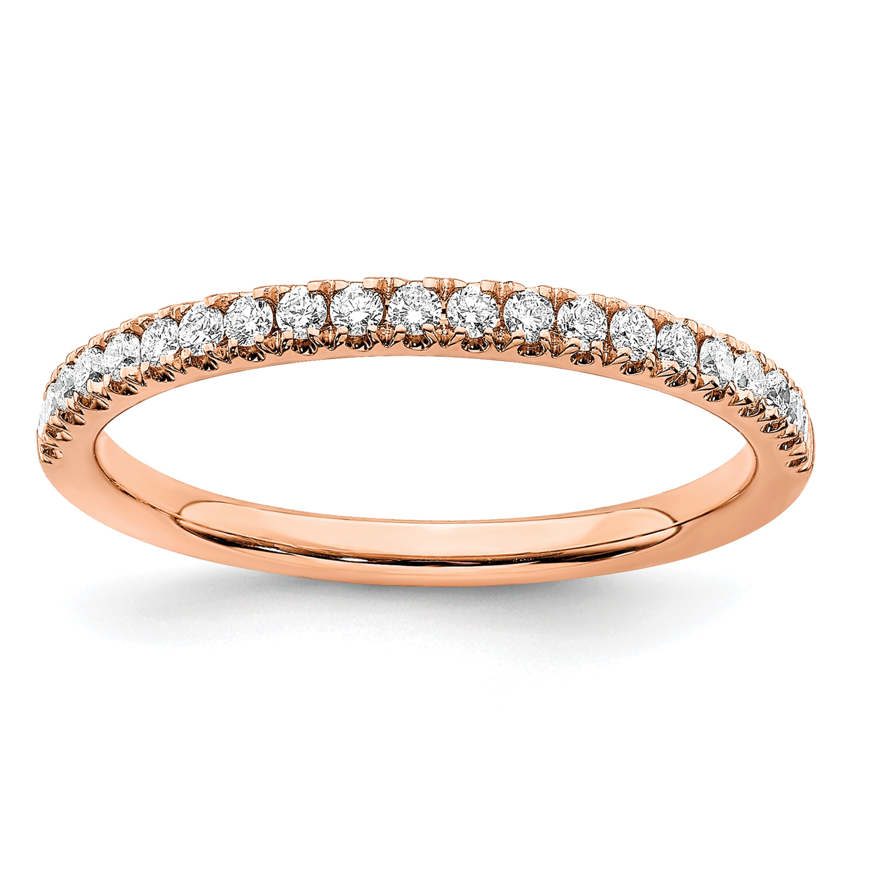 14k Rose Gold 1/4 carat Lab Grown Diamond VS/SI+ G+ Complete Wedding Band (RM6633B-025-7RLG)