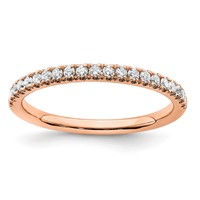14K Rose Gold 0.25 Carat Lab Grown Diamond VS SI+ G+ Complete Wedding Band view 1