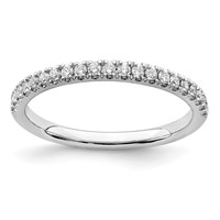 14K White Gold 0.25 Carat Lab Grown Diamond VS SI+ G+ Complete Wedding Band view 1