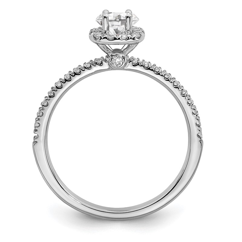 14K White Gold Eternal Promise Lab Grown VS/SI+ G+ Dia Halo Complete Ring