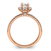 14K Rose Gold 0.75 Carat Lab Grown Diamond VS SI+ G+ Complete Round Halo Engagement Ring view 2