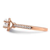 14K Rose Gold 0.75 Carat Lab Grown Diamond VS SI+ G+ Complete Round Halo Engagement Ring view 3