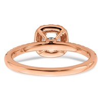 14K Rose Gold 0.75 Carat Lab Grown Diamond VS SI+ G+ Complete Round Halo Engagement Ring view 5